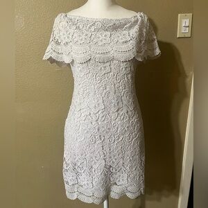 Forever 21 White Lace Off Shoulder Romantic Dress Size M NWT